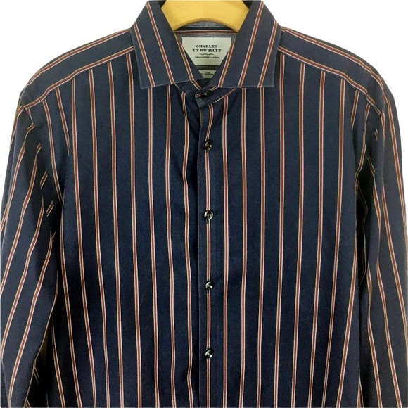 Charles Tyrwhitt Extra Slim Fit Striped Dress Shirt 16/33 - Picture 6 of 7